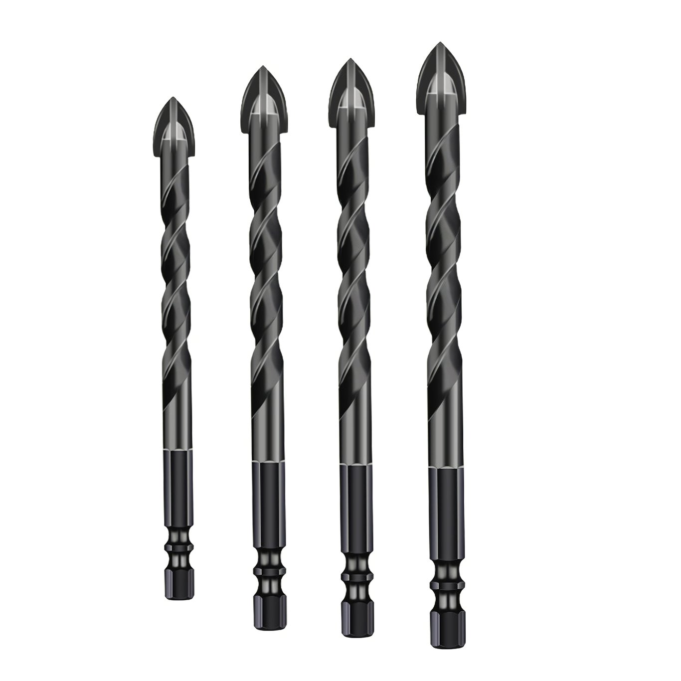 4PCS Hex Tile Drill Bit Set | Glass Ceramic Brick Drilling