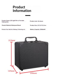 Large-capacity Cosmetic Case With Magnetic Lighting And Mirror Storage — view 13