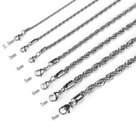 Stainless Steel Twisted Chain Necklace & Bracelet Set | Silver Gold — view 10