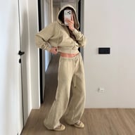 Womens Washed Hoodie Two-piece Set — view 6