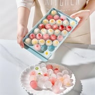 Ice Cube Tray With Lid | 33 Grids Ice Ball Maker Mould Round Easy Release — view 4