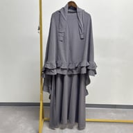 Women's Middle Eastern Robe Set with Attached Hijab | Modest Dress — view 5