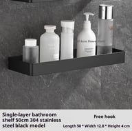 304 Stainless Steel Bathroom Mirror Storage Rack | Modern Shelf — view 4