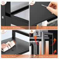 Black Extendable Kitchen Storage Rack with 6 Hooks | Home & Kitchen — view 10