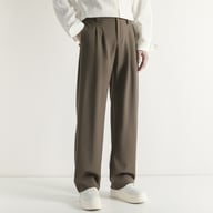 Double-Pleat Wide-Leg Casual Pants for Men | Relaxed Drape Fit — view 2