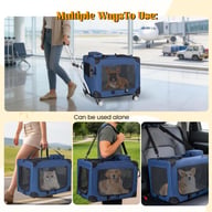 Rolling pet carrier used in car and outdoor travel scenarios