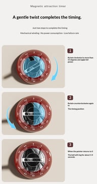 Magnetic Kitchen Timer Lite-Luxury Precise Countdown | Retro Design — view 19