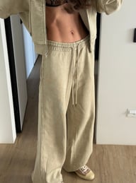 Womens Washed Hoodie Two-piece Set — view 15