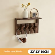 Solid Wood Coat Rack with Piano Keys | Modern Wall Mount Storage — view 3