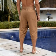 Summer Linen Capri Pants Men's Ice Silk — view 12