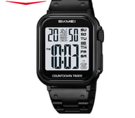 Men's Steel-Band Digital Watch with Dual Time, Alarm & Waterproof Sports Design — view 8
