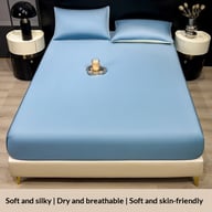 Summer Solid-Color Ice Silk Fitted Sheet | Cooling Bedding Canada — view 6
