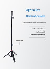 Portable Aluminum Alloy Selfie Stick For Phone Cameras — view 11