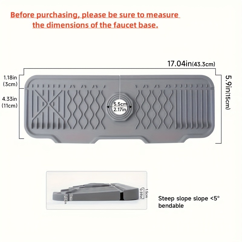 Non-Slip Silicone Kitchen Sink Splash Guard | Self-Draining Board