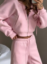 Womens Washed Hoodie Two-piece Set — view 11