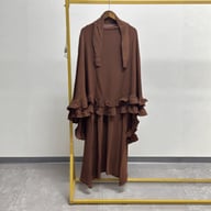 Women's Middle Eastern Robe Set with Attached Hijab | Modest Dress — view 4