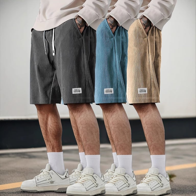Man wearing breathable quick-dry shorts at outdoor summer event