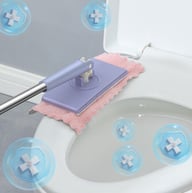 Lazy mop with disposable face towel clip sanitizing toilet bowl