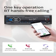 Single Din with Android Auto Bluetooth Car Stereo MP3 Player | USB SD AUX — view 2