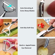 Vegetable Peeler Set Stainless Steel Y & I Shape Swivel Blades — view 4