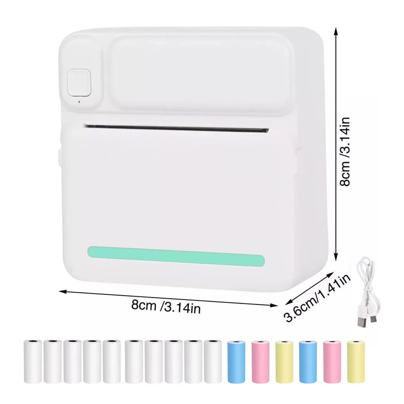 Mini Thermal Printer Bluetooth | Portable Photo Label Printing Machine