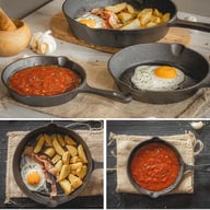 3-Piece Cast Iron Skillet Set | Pre-Seasoned Non-Stick Frying Pans — view 8