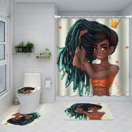 Artistic Shower Curtain 4-Piece Set with Bath Mats | Captain Fam — view 10