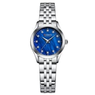 Rose gold Curren Blanche shell-face watch with crystal hour markers