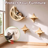 Wooden Star And Moon Hammock Cat Wall Set | Home & Kitchen Pet Furniture — view 8