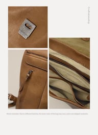Vegetable-Tanned Leather Messenger Backpack | Convertible Design — view 14
