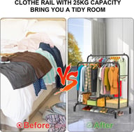 Heavy Duty Double Clothes Rail with Shoe Storage | Garment Display Stand — view 9