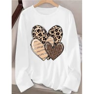 Women's Leopard Print & Bright Heart T-Shirt | Casual Style — view 1