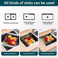 Adjustable Immersion Sink Dish Drying Rack With Stainless Steel Drain Basket - Portable And Retractable Space-Saving Fruit And Vegetable Solution(UPS/UPS logistics delivery supports self-pickup) — view 13