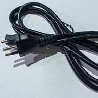 Black Brazilian three-prong power cord with single-head plug for appliances