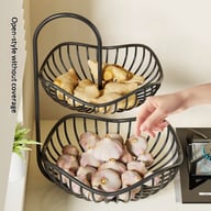 Kitchen Onion Ginger Garlic Basket Double-Layer Fruit Storage Rack — view 18