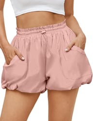 Women's High Waisted Bubble Shorts | Summer Casual Workout Puffy Shorts — view 16