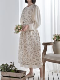 Artistic Floral Cross-Back Bib Apron | Kitchen Work Uniform Canada — view 6
