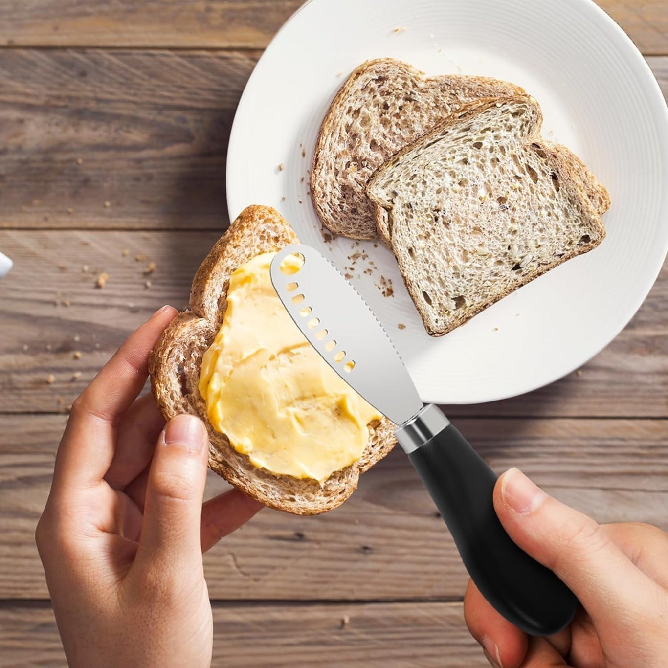 Ceramic Butter Dish with Wooden Lid & Butter Knife | 250g
