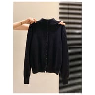 Women's Stand-Collar Knitted Cardigan | Thickened Loose-Fit Sweater — view 5