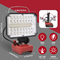 LED Work Light Cordless For Milwaukee M18 18V Battery USB Port Outdoors Lamp — view 19