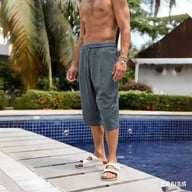 Summer Linen Capri Pants Men's Ice Silk — view 15