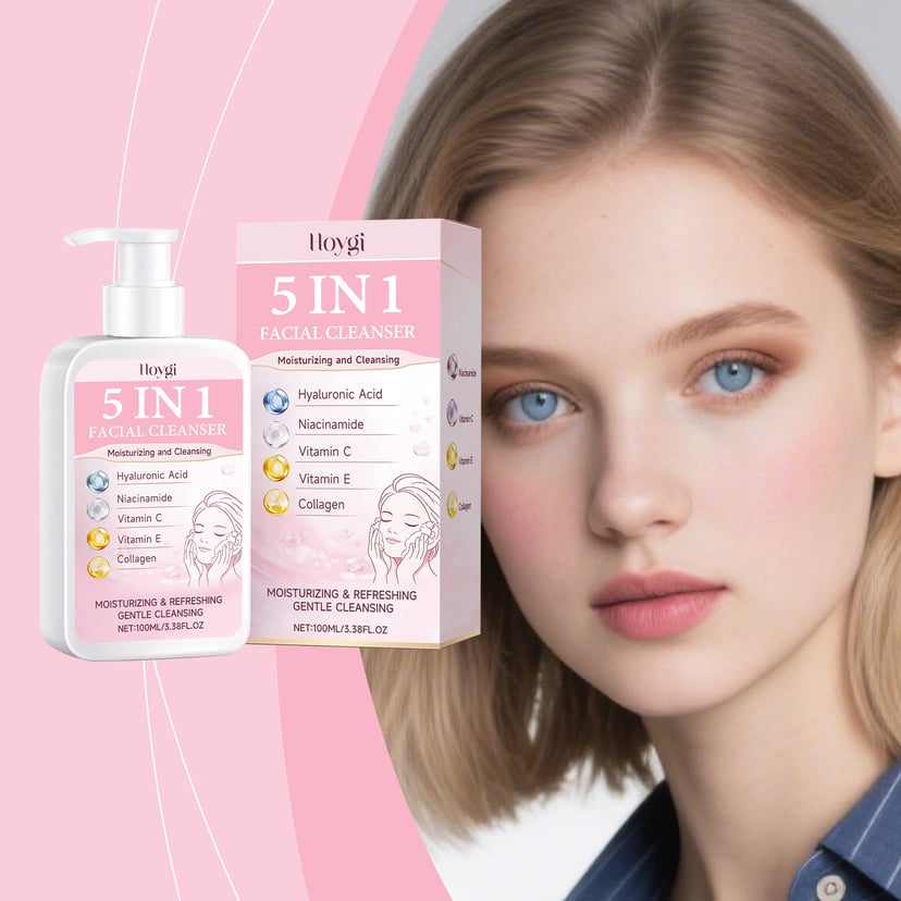Hoygi 5 In 1 Multi-Effect Facial Cleanser | Gentle Daily Face Wash