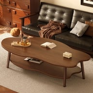 Cloud Coffee Table with Storage Shelf | Modern 2-Layer Design — view 11