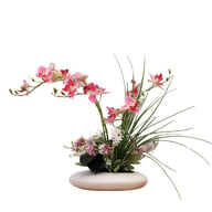 Silicone-Feel Dove Orchid Artificial Flower Arrangement Set - Modern Minimalist Silk Floral Decor for Living Room Home Display — view 5