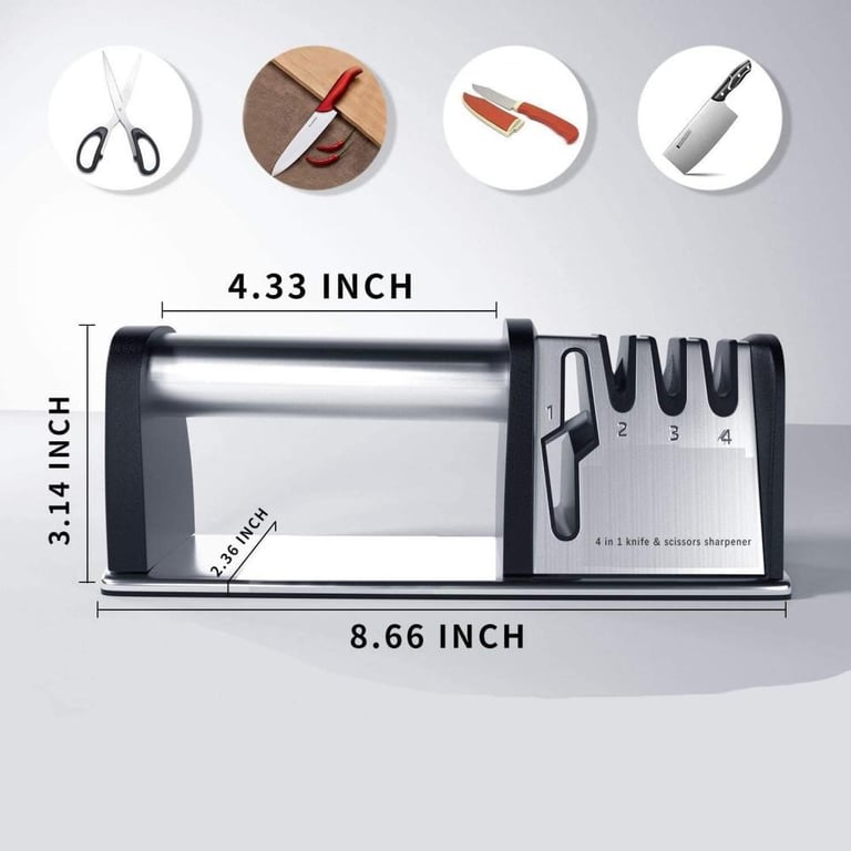 Non-slip kitchen knife sharpener with ergonomic textured handle design