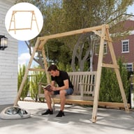 770lbs Heavy Duty A-Frame Porch Swing Stand | Reinforced Wooden Frame — view 4