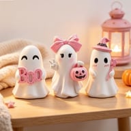 Cute Halloween Ghost Pumpkin Resin Desk Organizer Set | Captain Fam — view 9