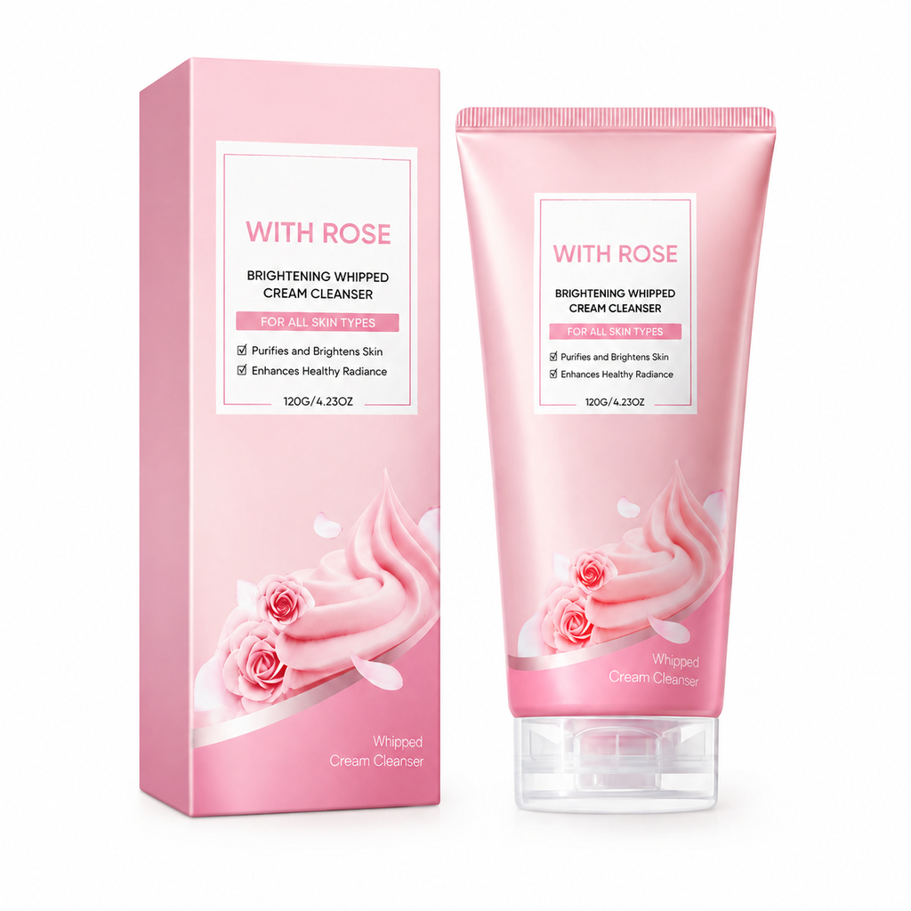 Derma Planing Facial Cleanser with Rose Extract | Brightening Whipped Cream