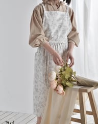 Artistic Floral Cross-Back Bib Apron | Kitchen Work Uniform Canada — view 17