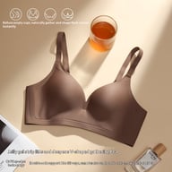 Brown thin cup wireless push-up bra with side boob control and adjustable straps
